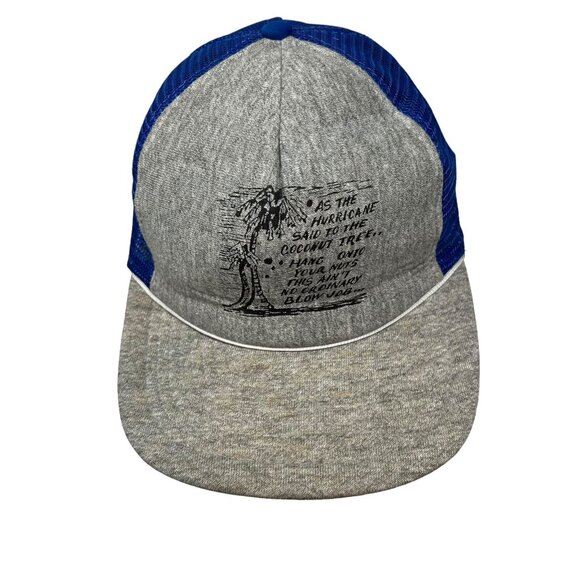 Vintage Novelty Comedy Trucker Snapback Hat Cap Hurricane Coconut Tree Dad Joke - Picture 2 of 10